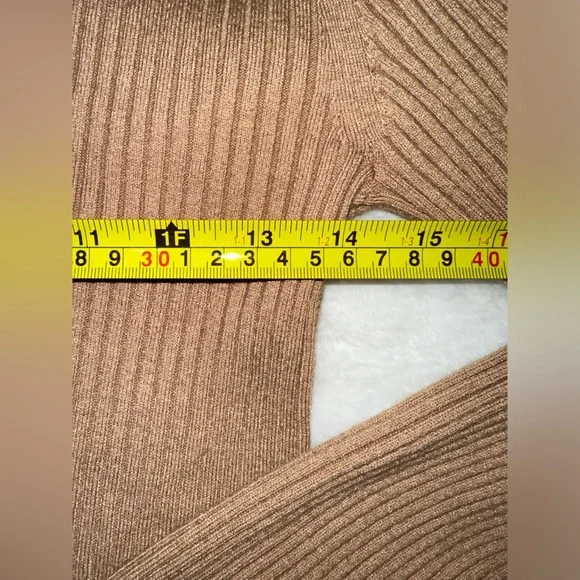 Aerie Ribbed Tan Cropped Cardigan - Picture 5 of 6